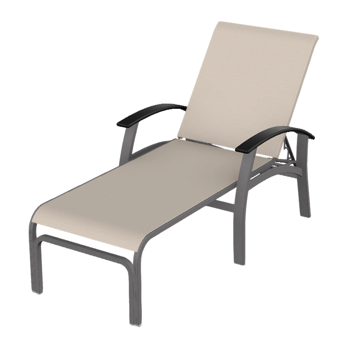 Belle Isle Sling Chaise — Graphite Txt PC / Black Accents