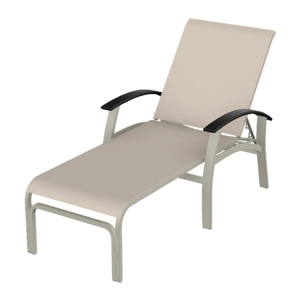Belle Isle Sling Chaise — Warm Grey PC / Black Accents