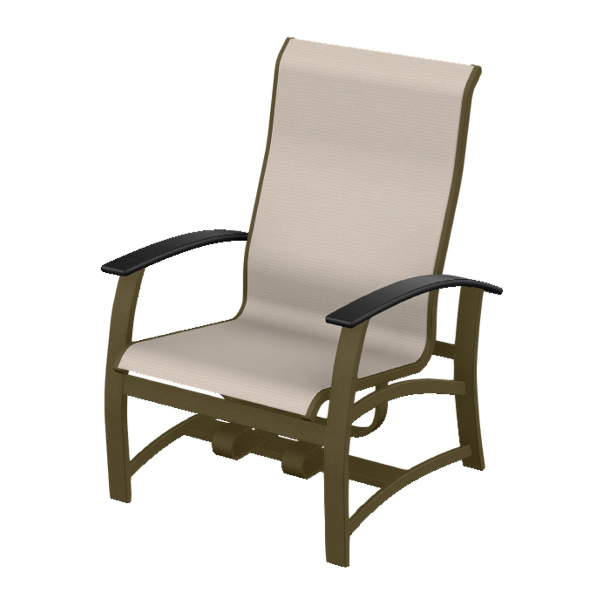 Belle Isle Sling Chat Chair w/ Hidden Motion — Beachwood PC / Black Accents