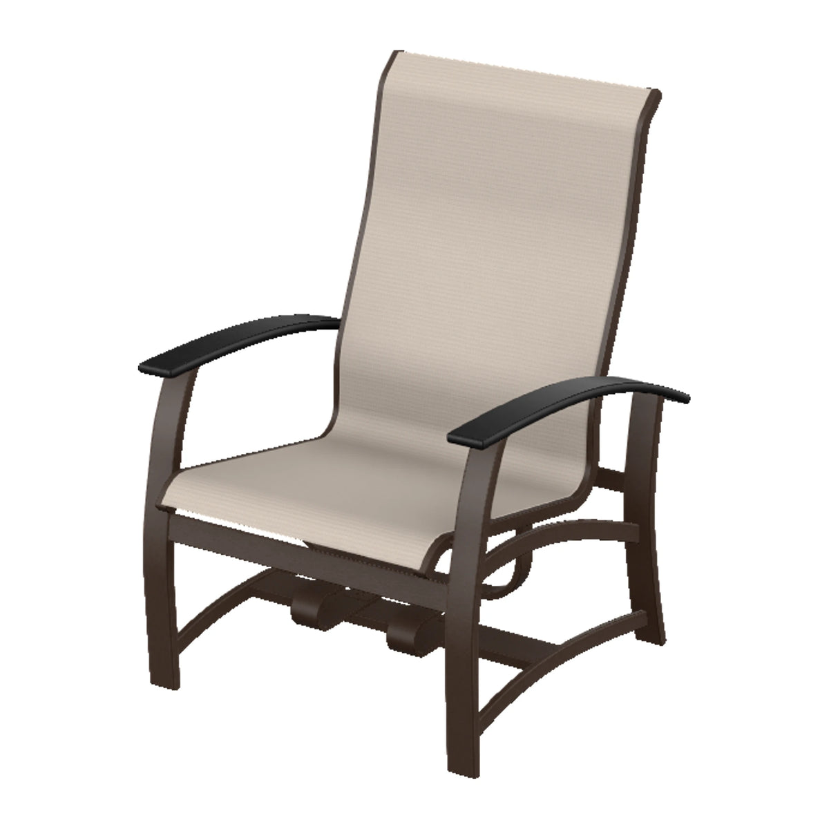 Belle Isle Sling Chat Chair w/ Hidden Motion — Kona PC / Black Accents