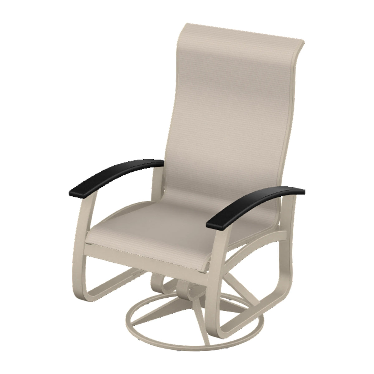 Belle Isle Sling Supreme Height Swivel Rocker — Desert Sand PC / Black Accents