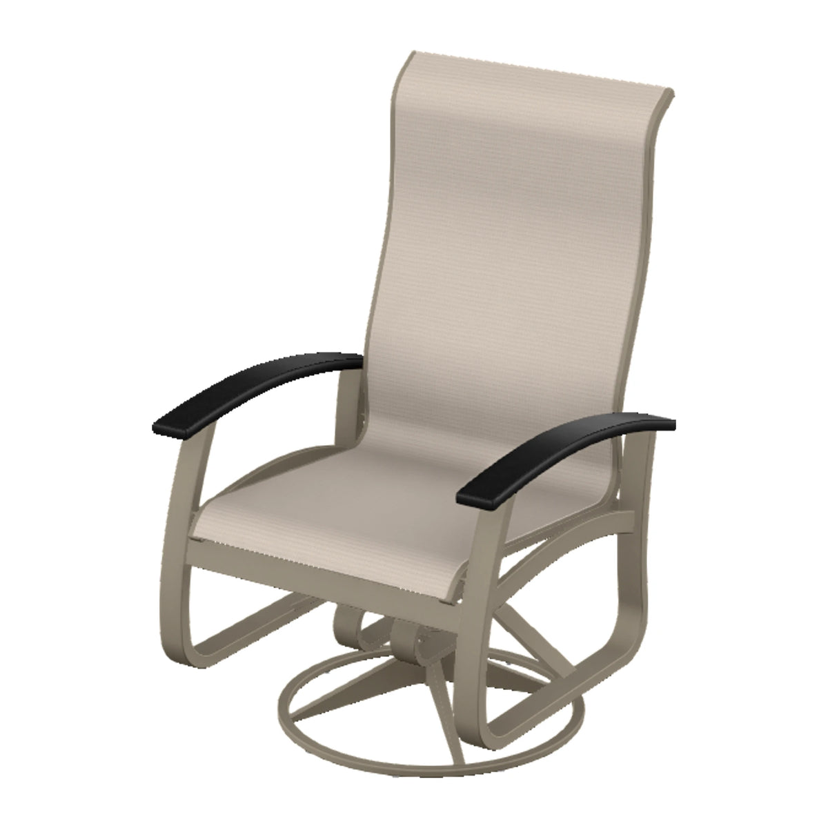 Belle Isle Sling Supreme Height Swivel Rocker — Storm PC / Black Accents