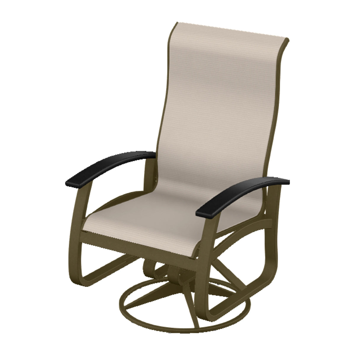 Belle Isle Sling Supreme Height Swivel Rocker — Beachwood PC / Black Accents