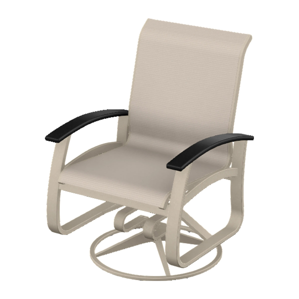 Belle Isle Sling Swivel Rocker — Desert Sand PC / Black Accents