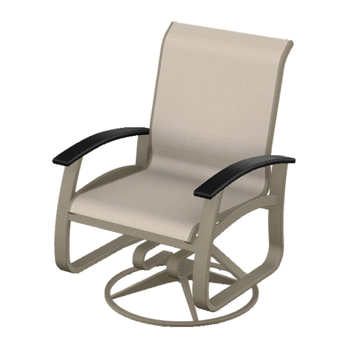 Belle Isle Sling Swivel Rocker — Storm PC / Black Accents