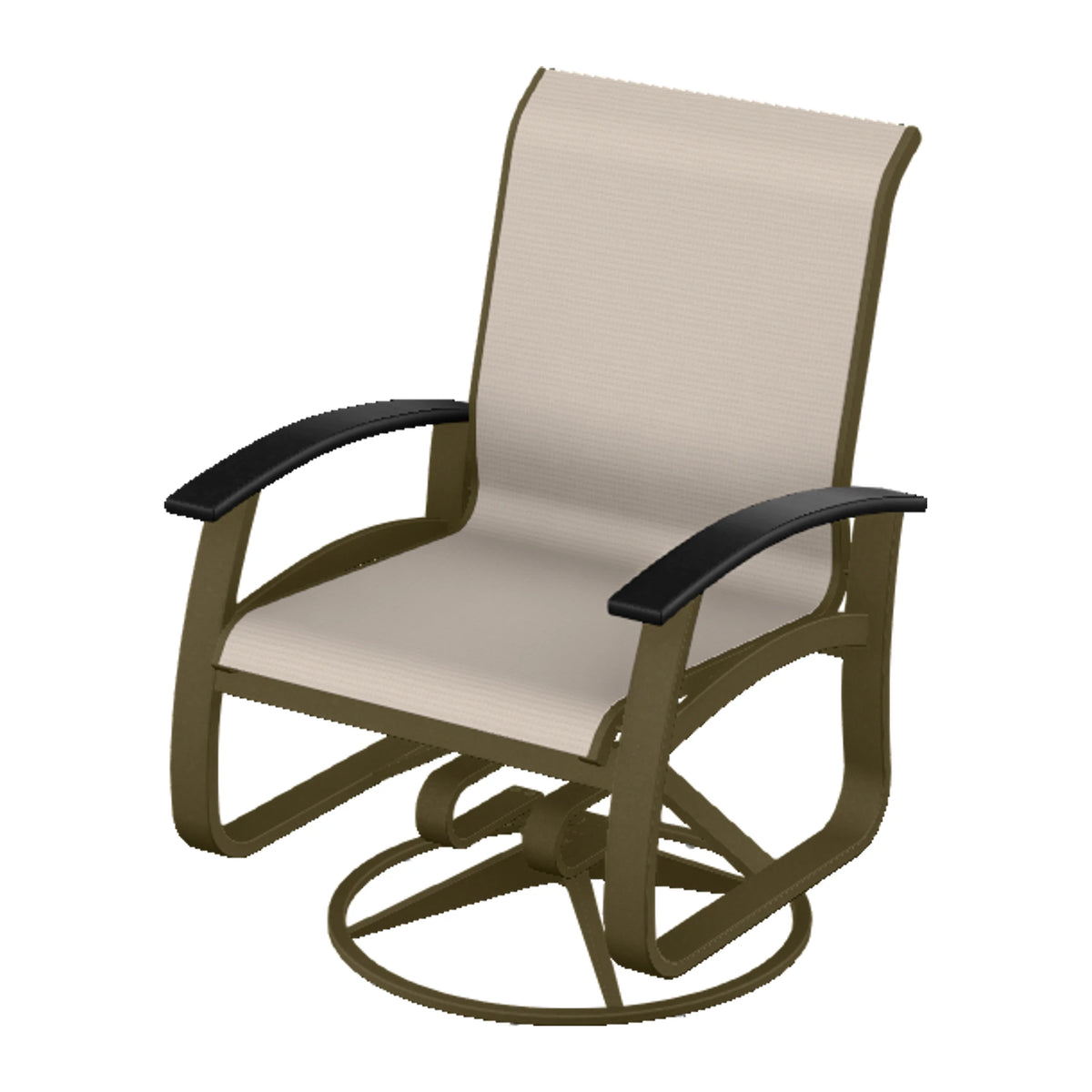 Belle Isle Sling Swivel Rocker — Beachwood PC / Black Accents