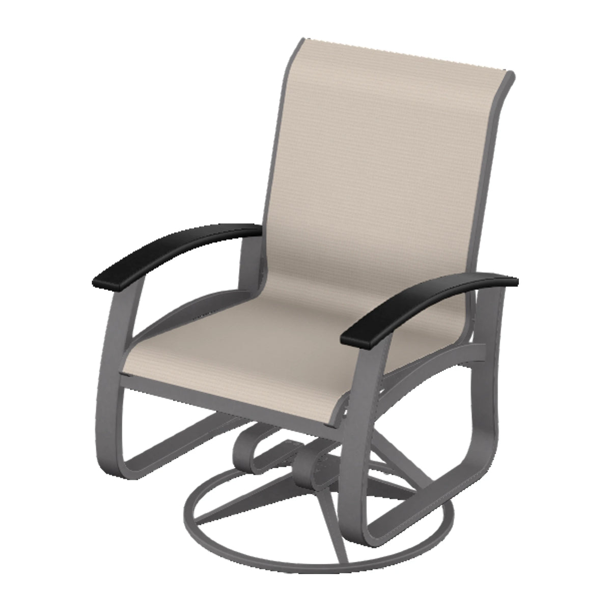 Belle Isle Sling Swivel Rocker — Graphite Txt PC / Black Accents