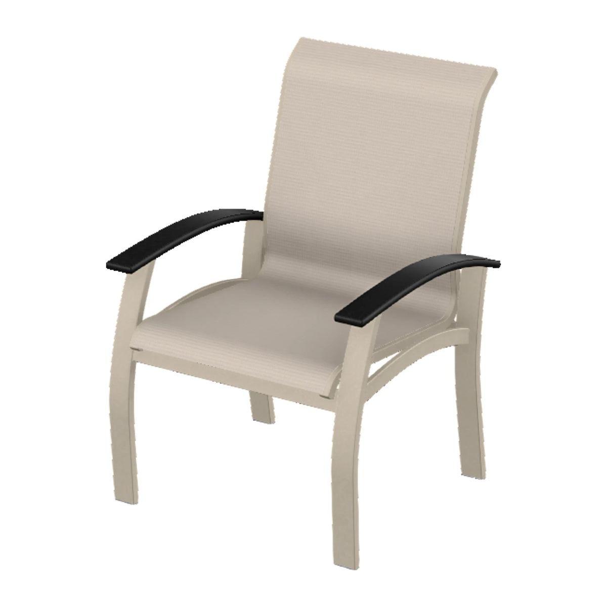 Belle Isle Sling Dining Armchair — Desert Sand PC / Black Accents