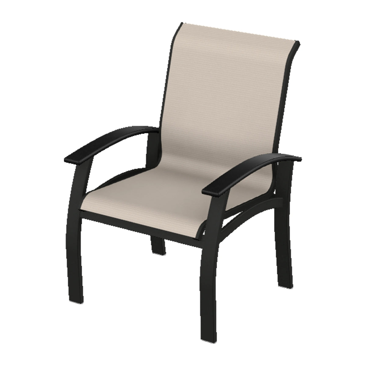 Belle Isle Sling Dining Armchair — Black PC / Black Accents