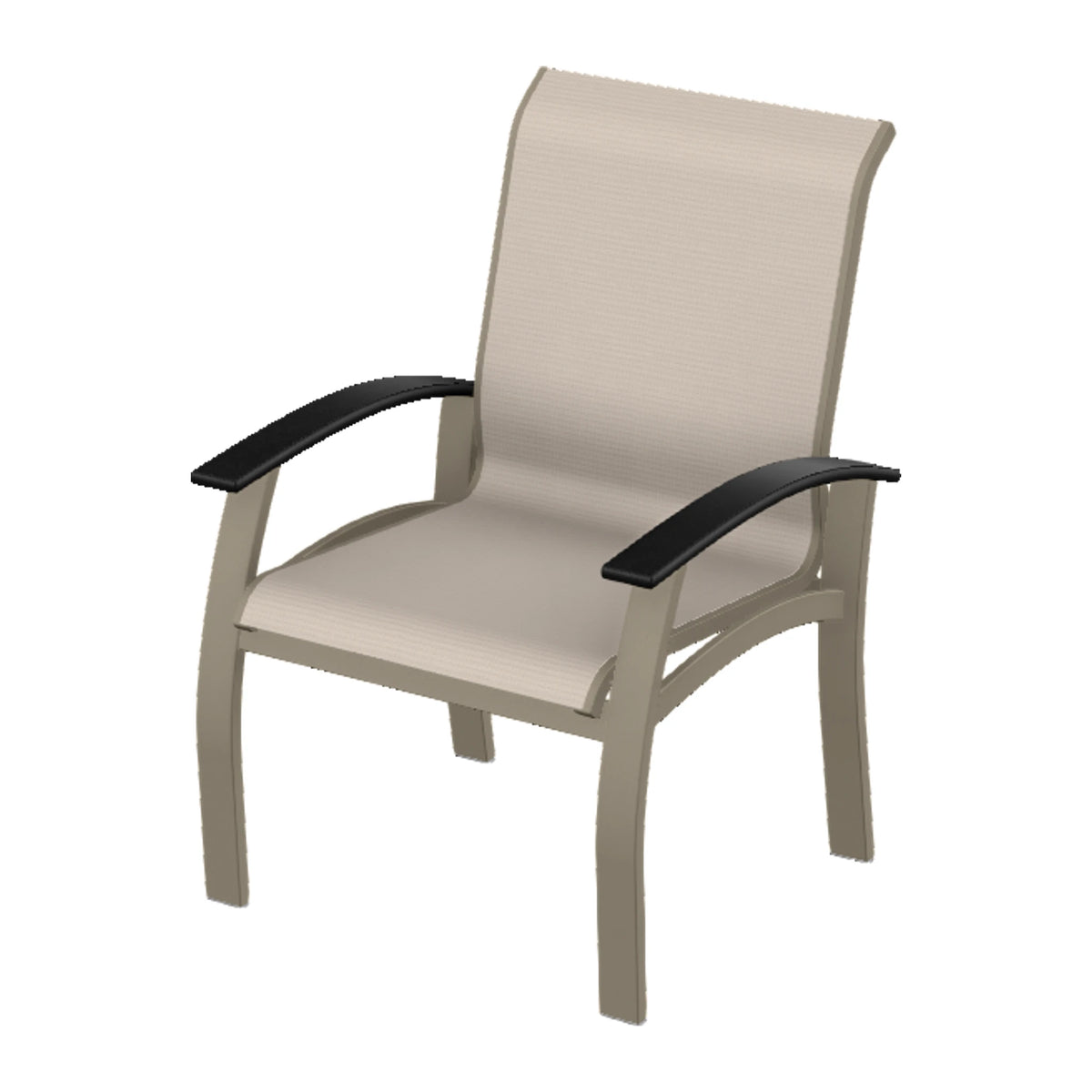Belle Isle Sling Dining Armchair — Storm PC / Black Accents
