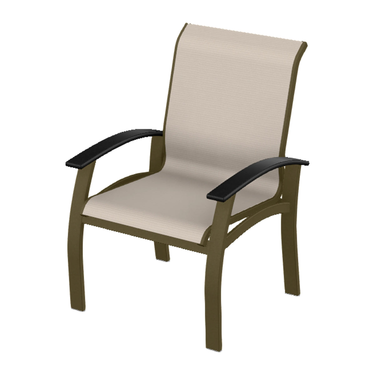 Belle Isle Sling Dining Armchair — Beachwood PC / Black Accents