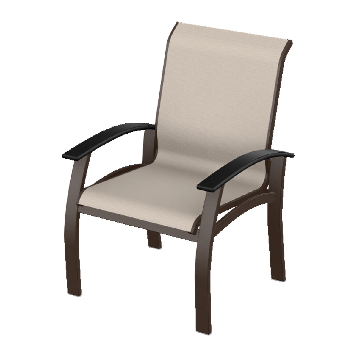 Belle Isle Sling Dining Armchair — Kona PC / Black Accents