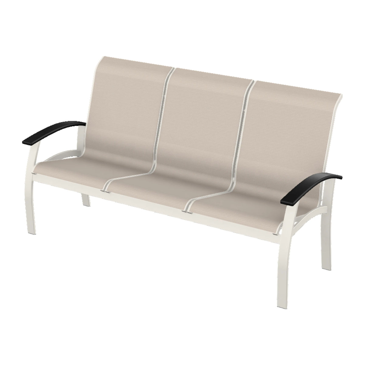 Belle Isle Sling Sofa — Snow PC / Black Accents
