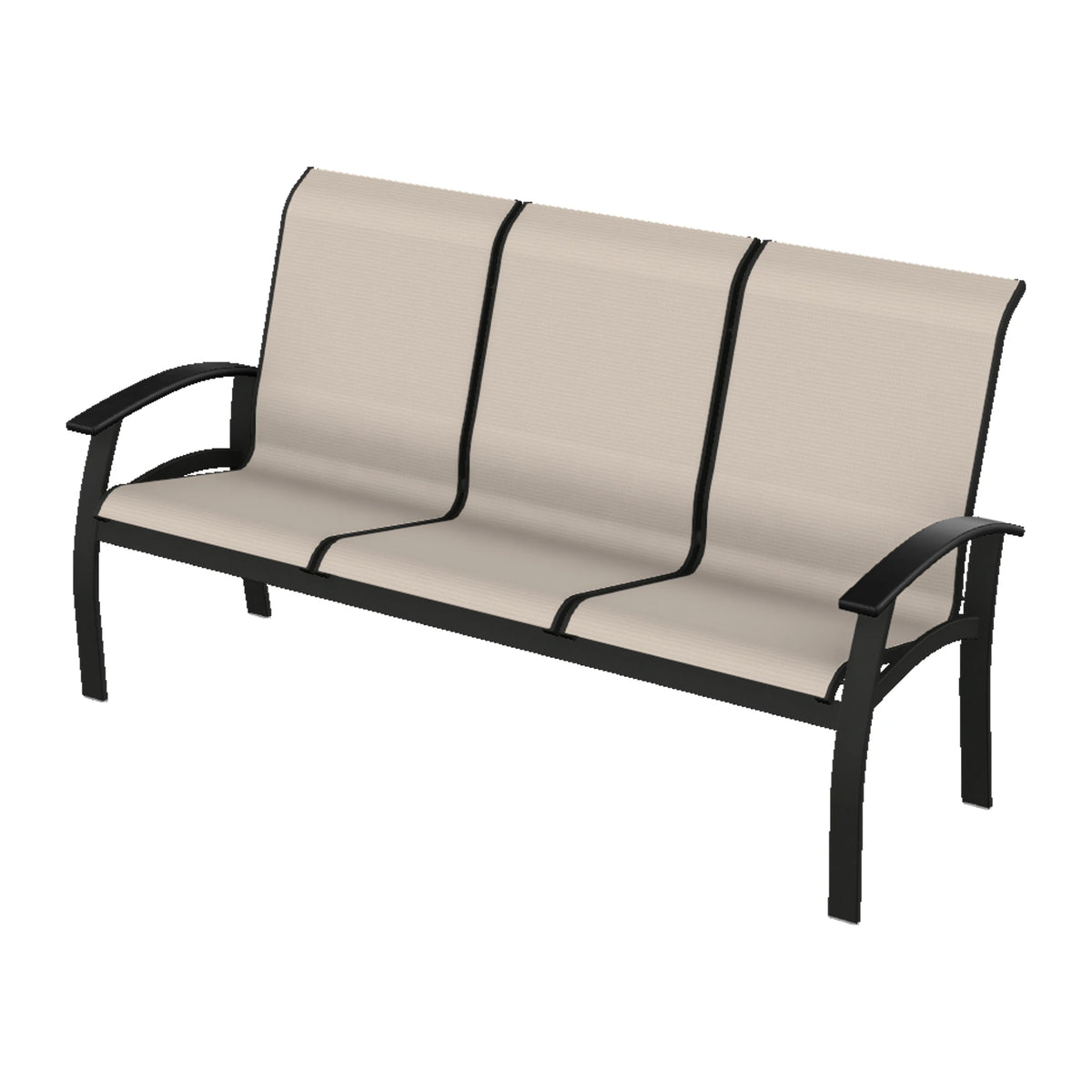 Belle Isle Sling Sofa — Black PC / Black Accents