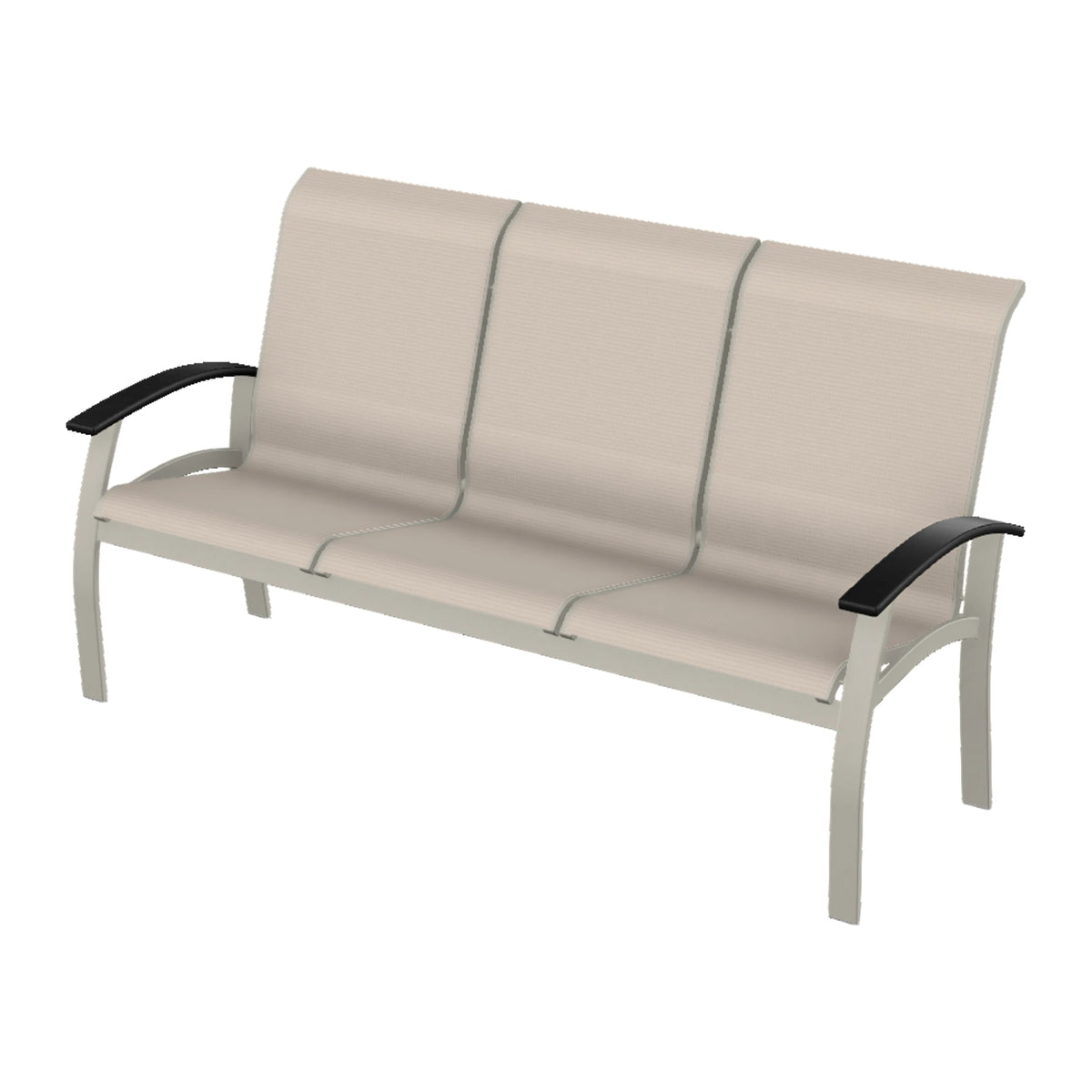 Belle Isle Sling Sofa — Warm Grey PC / Black Accents