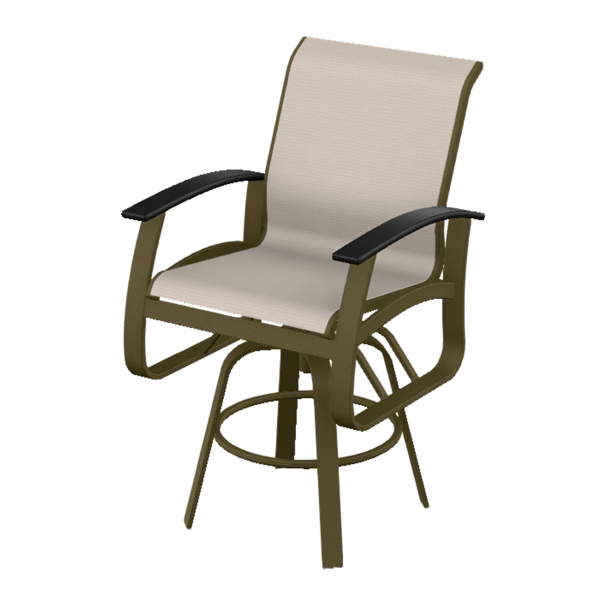 Belle Isle Sling Bar Swivel Chair — Beachwood PC / Black Accents