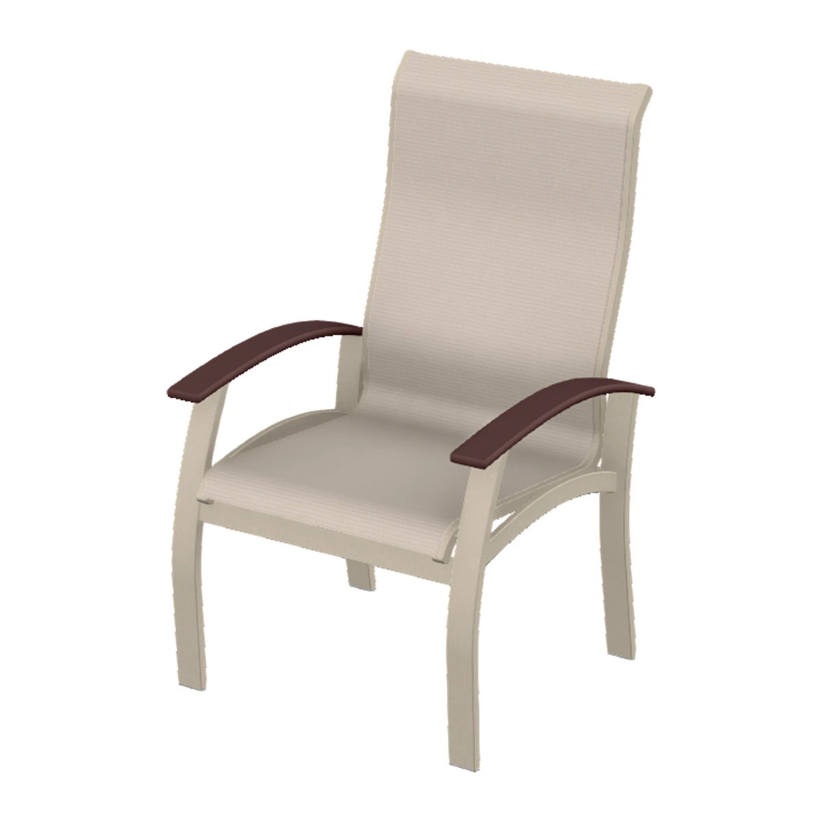 Belle Isle Sling Supreme Height Armchair — Desert Sand PC / Cranberry Accents