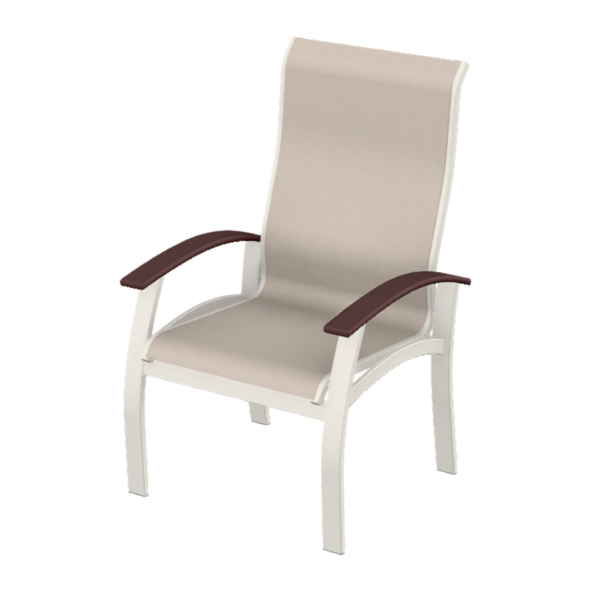 Belle Isle Sling Supreme Height Armchair — Snow PC / Cranberry Accents