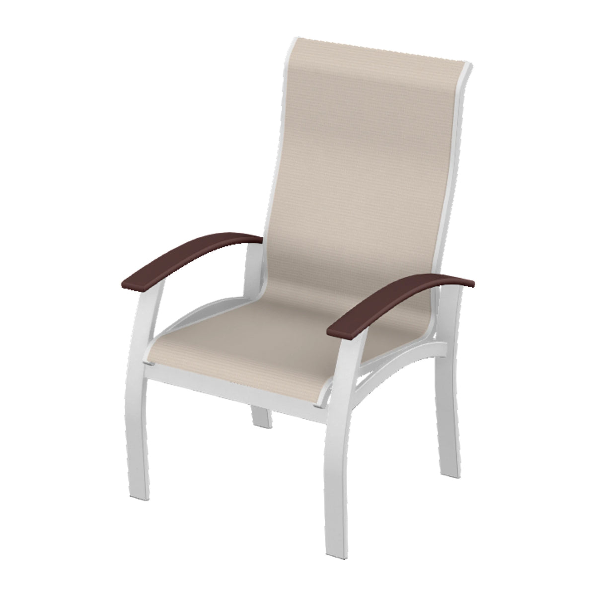 Belle Isle Sling Supreme Height Armchair — White Txt PC / Cranberry Accents