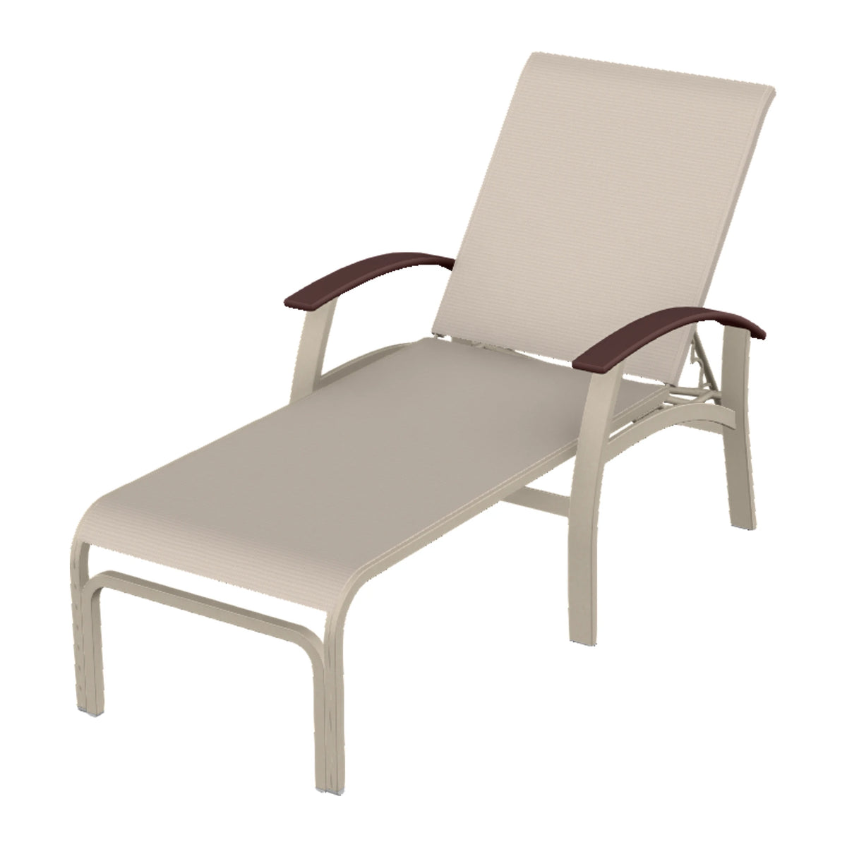 Belle Isle Sling Chaise — Desert Sand PC / Cranberry Accents