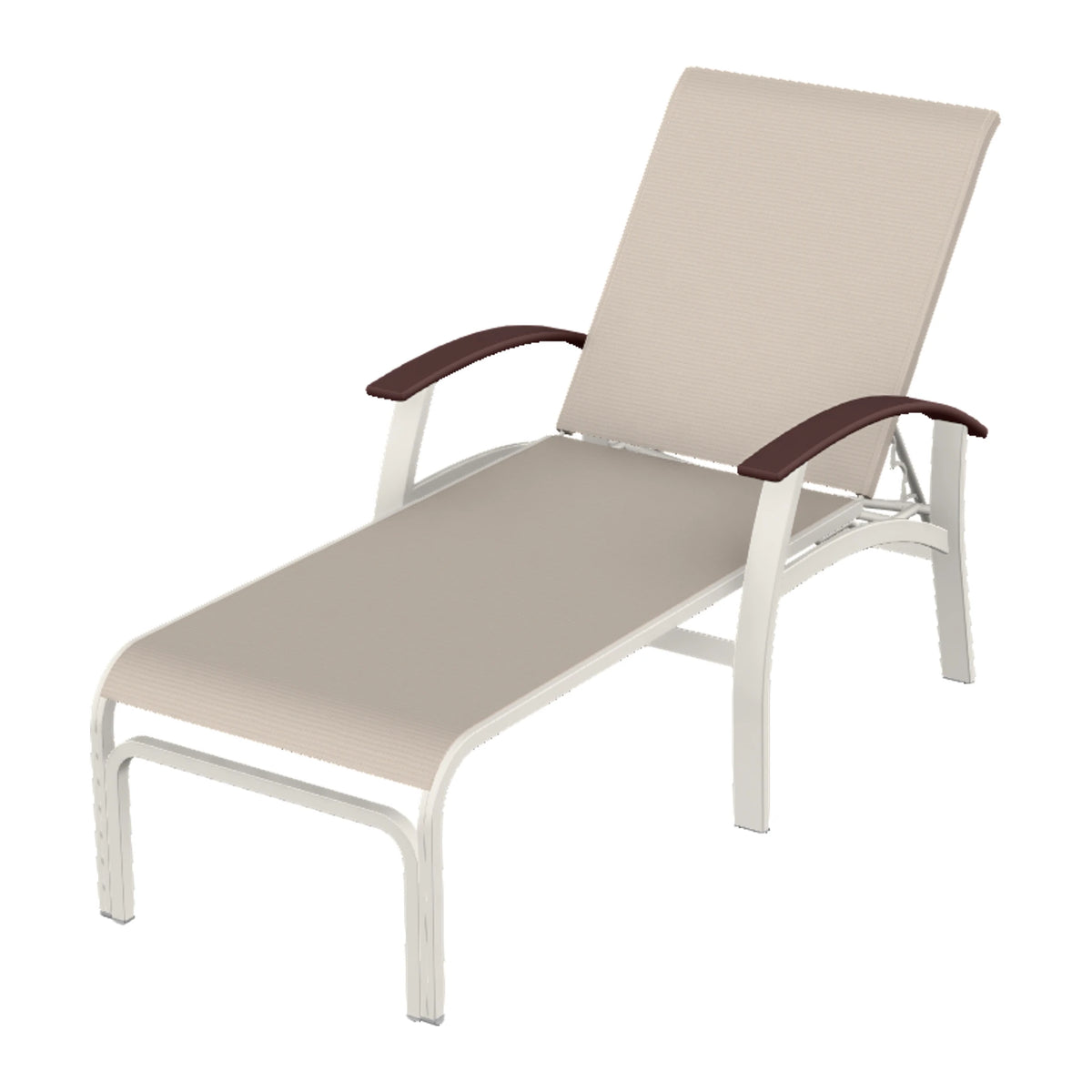 Belle Isle Sling Chaise — Snow PC / Cranberry Accents