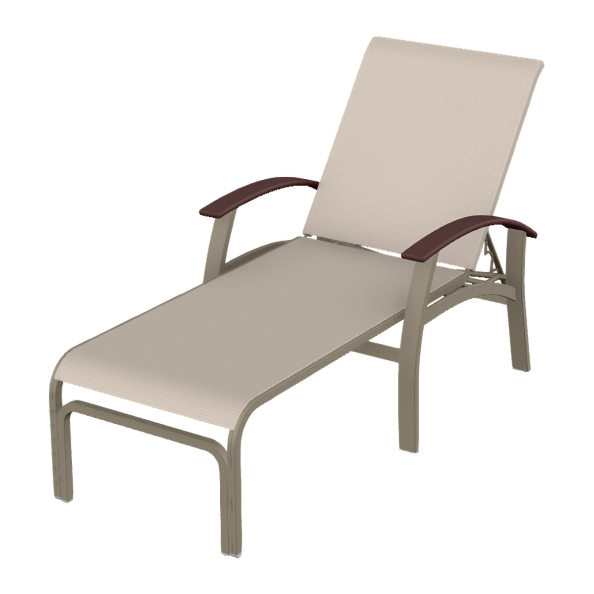 Belle Isle Sling Chaise — Storm PC / Cranberry Accents