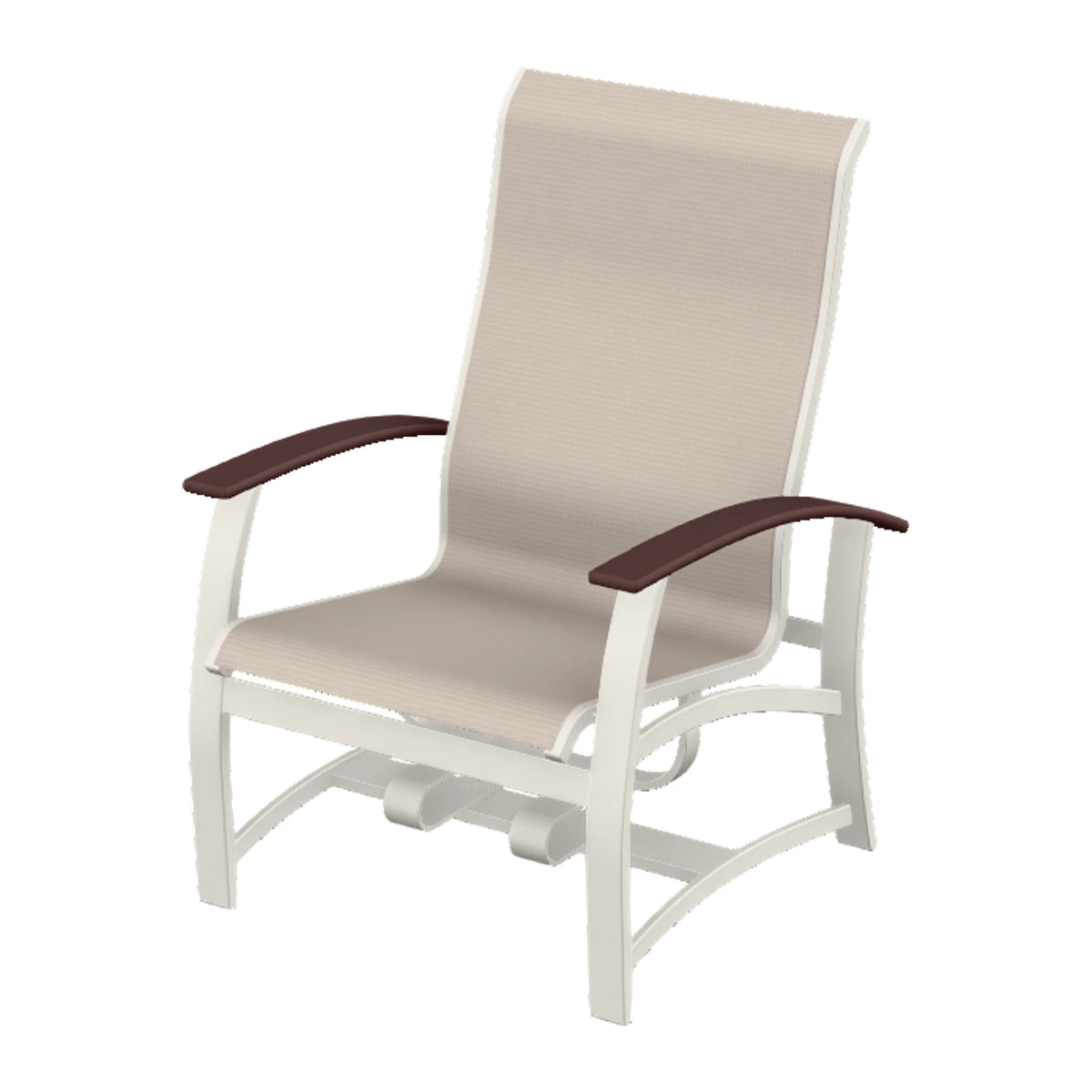 Belle Isle Sling Chat Chair w/ Hidden Motion — Snow PC / Cranberry Accents