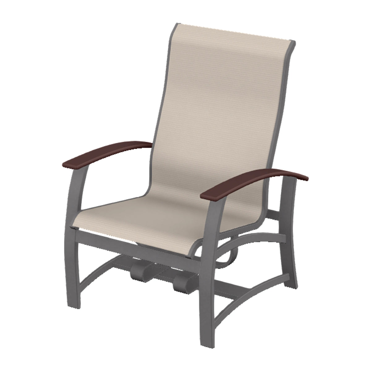 Belle Isle Sling Chat Chair w/ Hidden Motion — Graphite Txt PC / Cranberry Accents