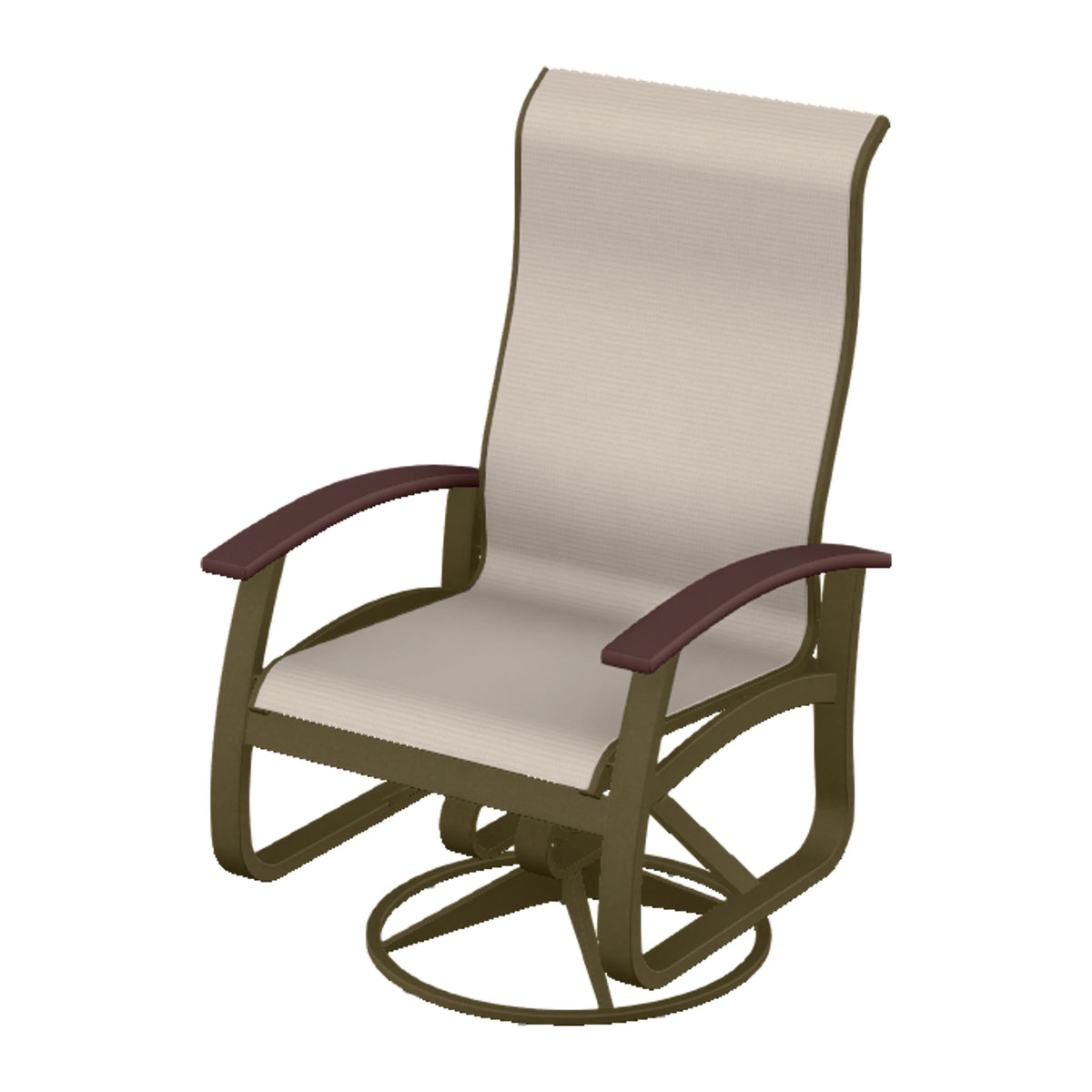 Belle Isle Sling Supreme Height Swivel Rocker — Beachwood PC / Cranberry Accents