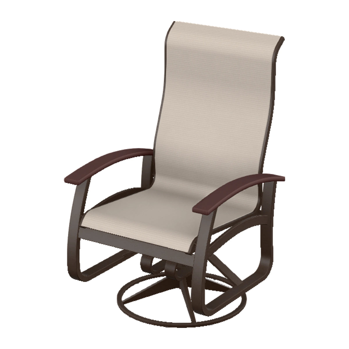 Belle Isle Sling Supreme Height Swivel Rocker — Kona PC / Cranberry Accents