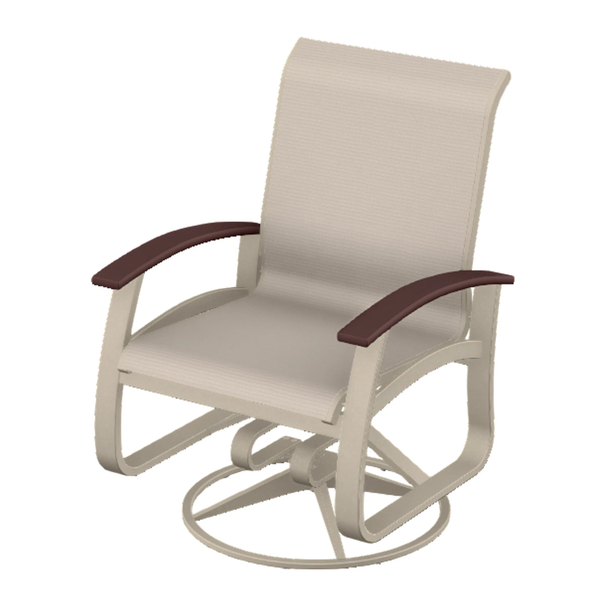 Belle Isle Sling Swivel Rocker — Desert Sand PC / Cranberry Accents