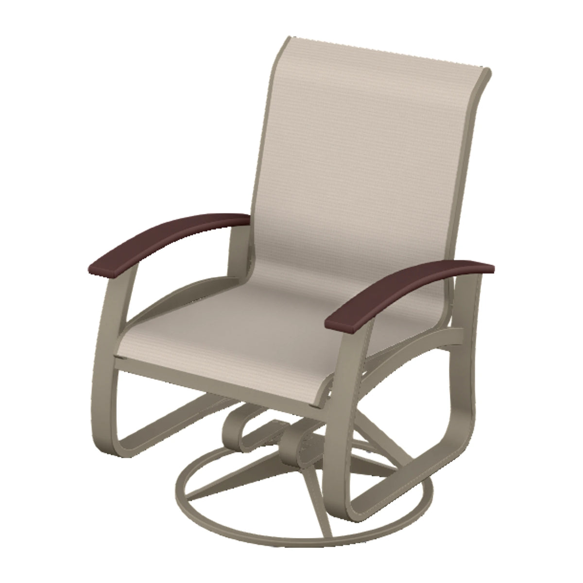 Belle Isle Sling Swivel Rocker — Storm PC / Cranberry Accents