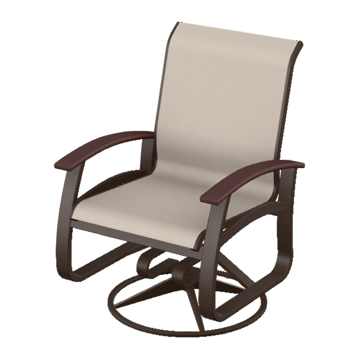 Belle Isle Sling Swivel Rocker — Kona PC / Cranberry Accents