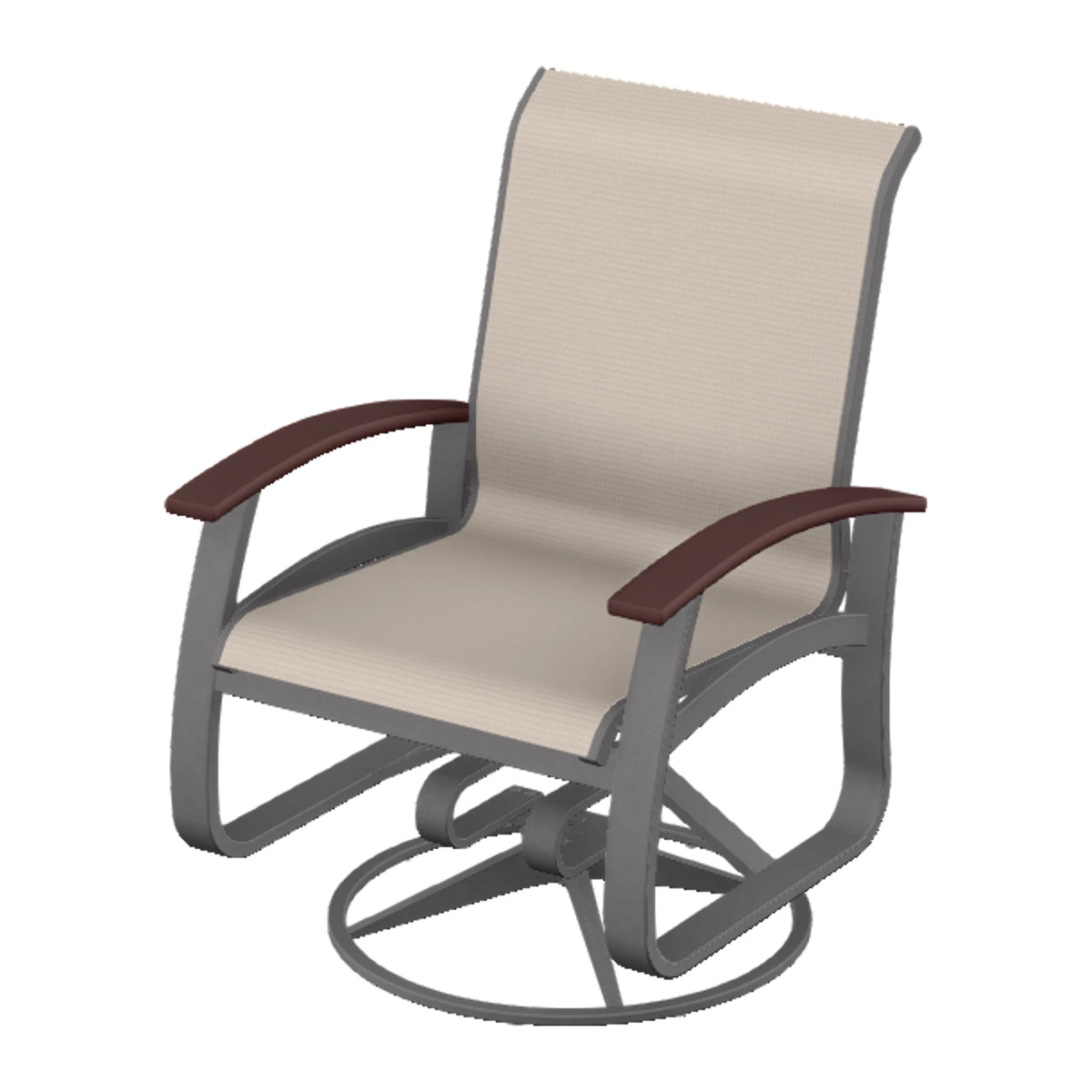 Belle Isle Sling Swivel Rocker — Graphite Txt PC / Cranberry Accents