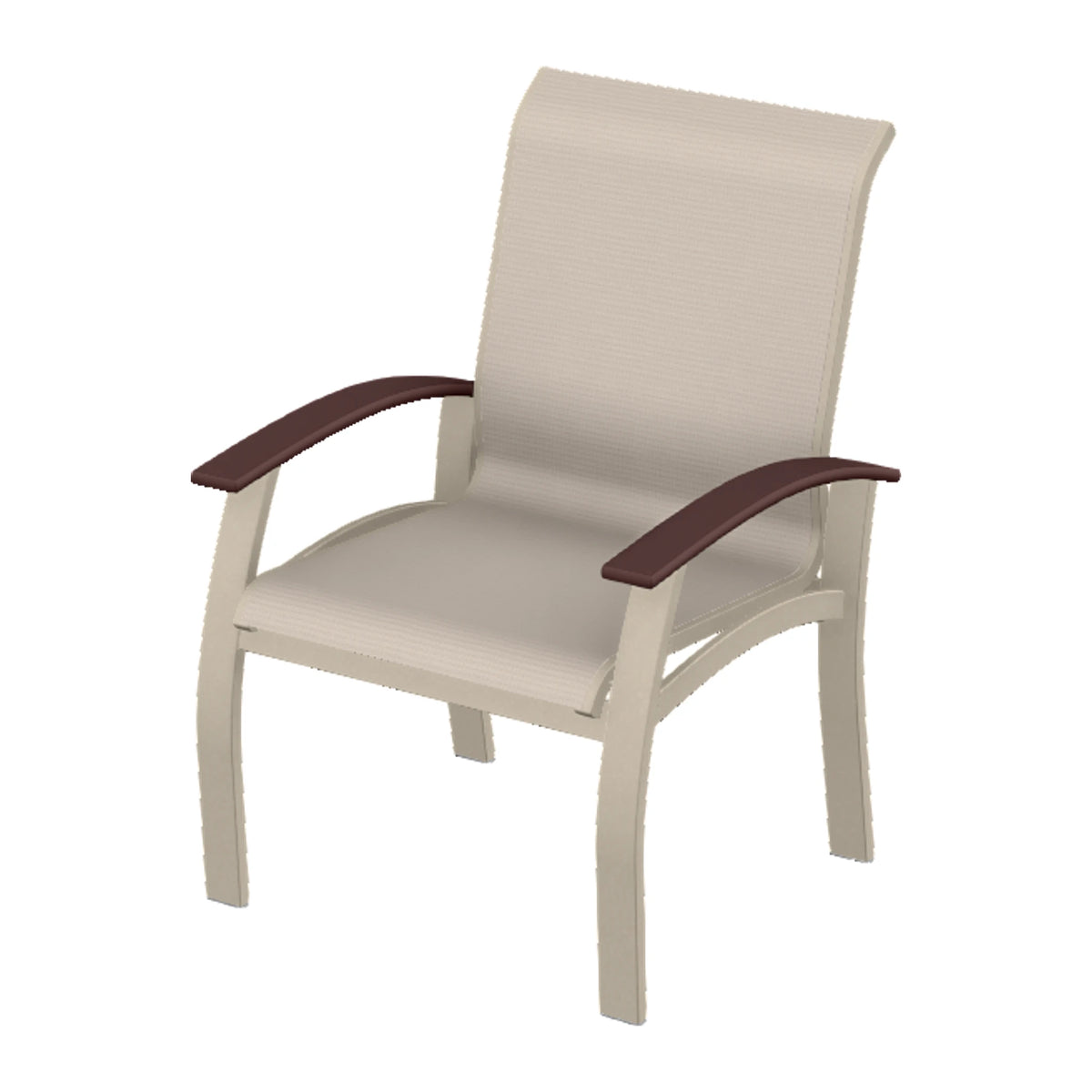 Belle Isle Sling Dining Armchair — Desert Sand PC / Cranberry Accents