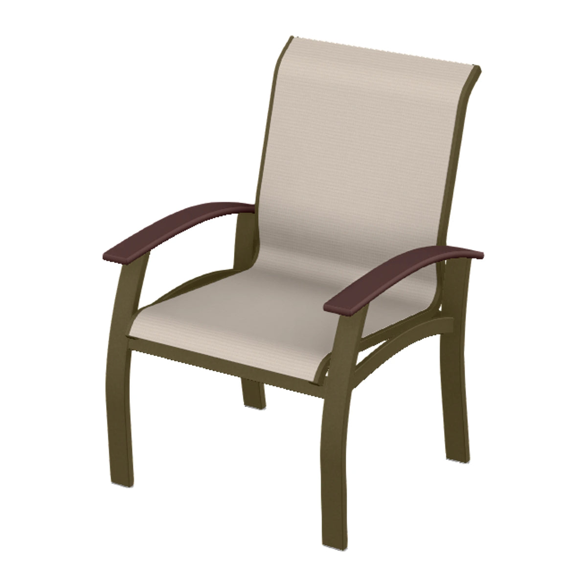 Belle Isle Sling Dining Armchair — Beachwood PC / Cranberry Accents