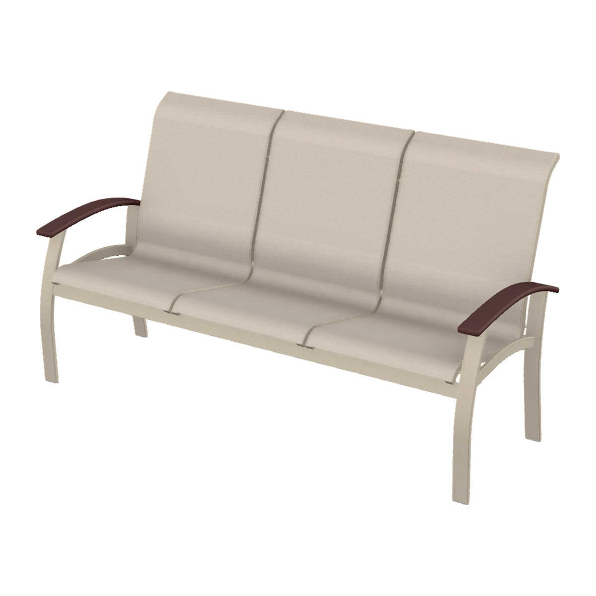 Belle Isle Sling Sofa — Desert Sand PC / Cranberry Accents