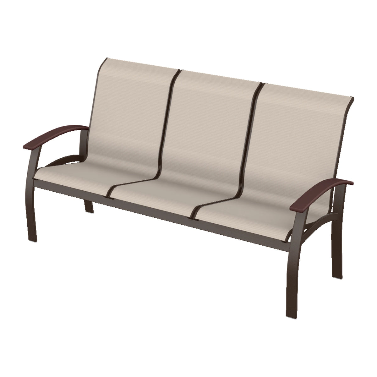 Belle Isle Sling Sofa — Kona PC / Cranberry Accents