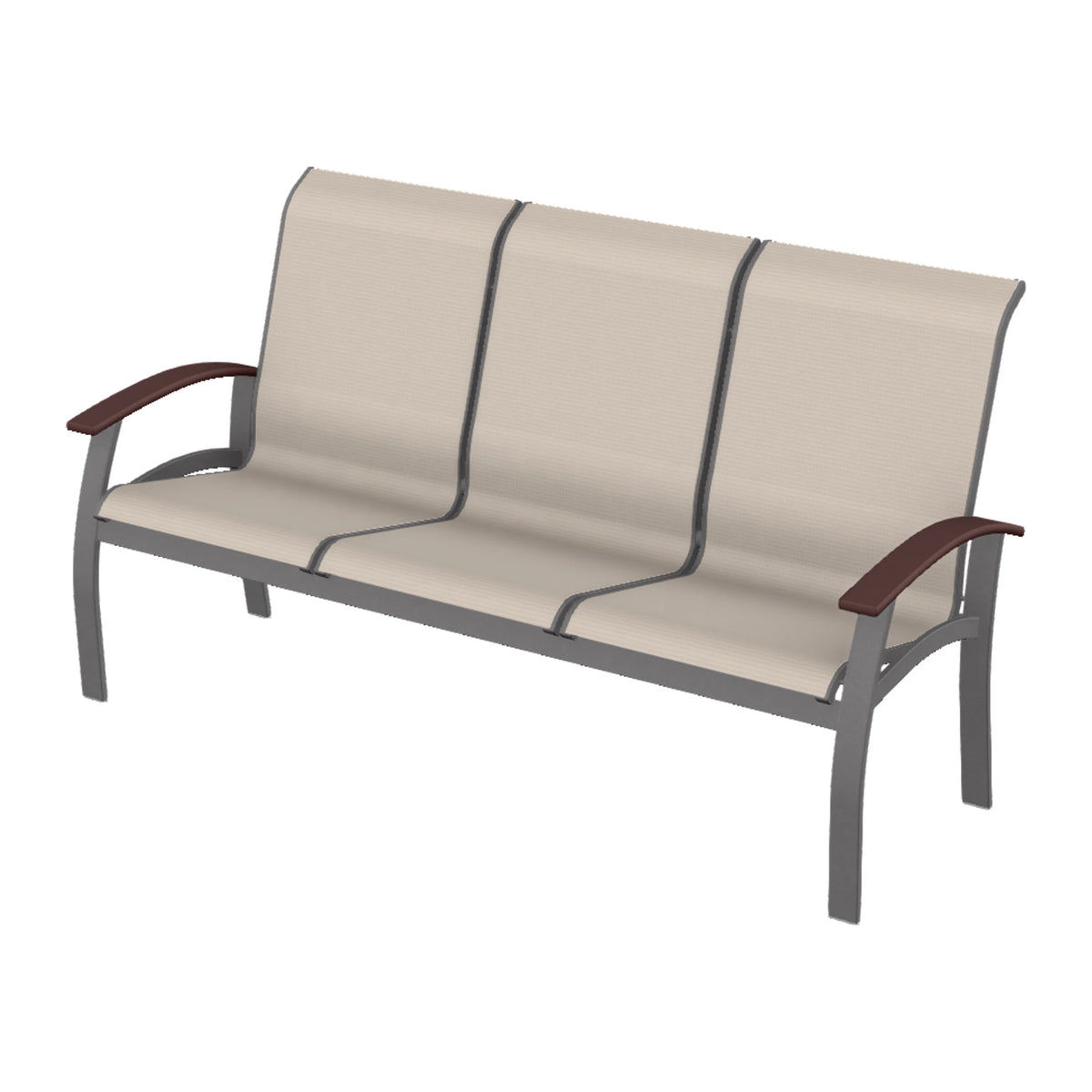 Belle Isle Sling Sofa — Graphite Txt PC / Cranberry Accents