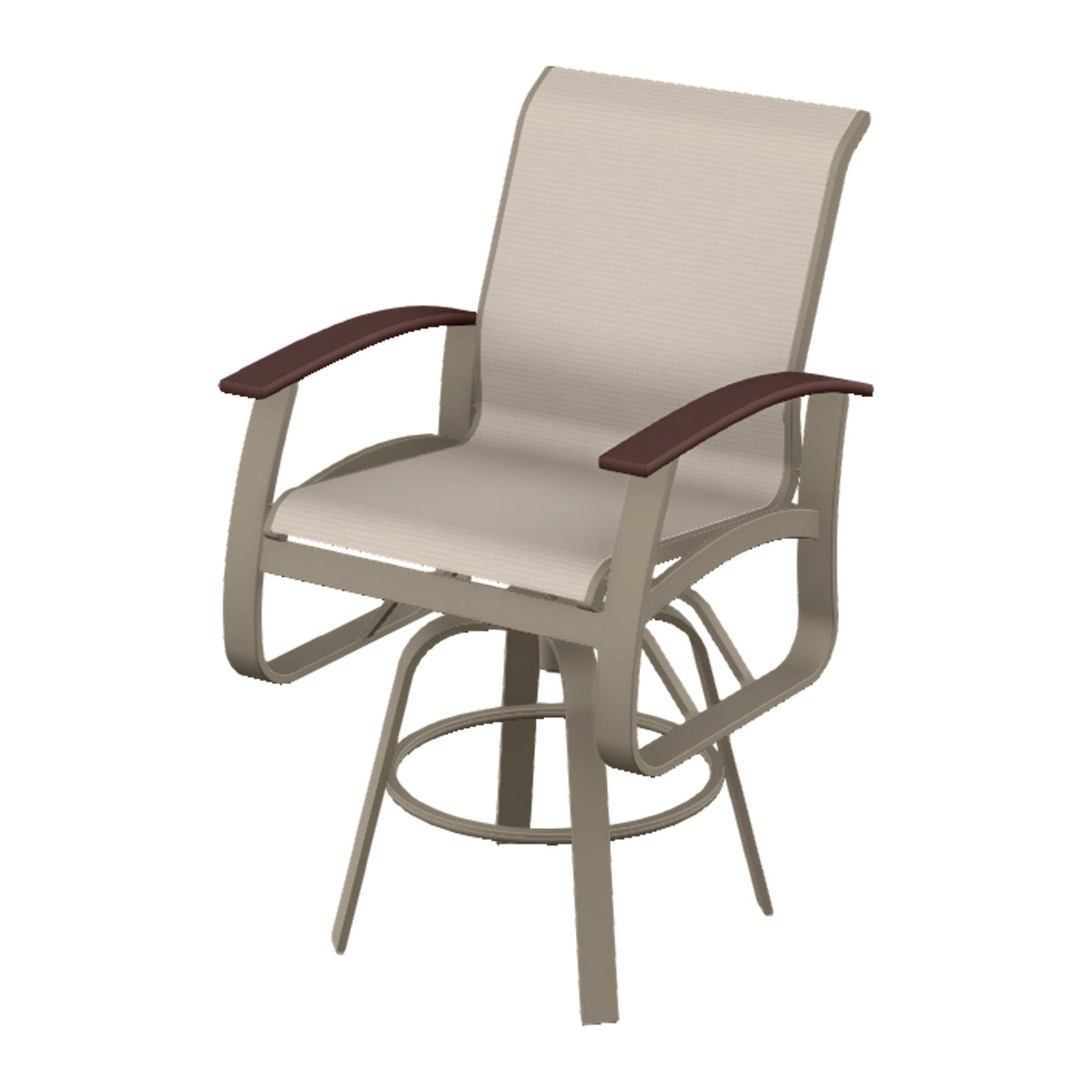 Belle Isle Sling Bar Swivel Chair — Storm PC / Cranberry Accents