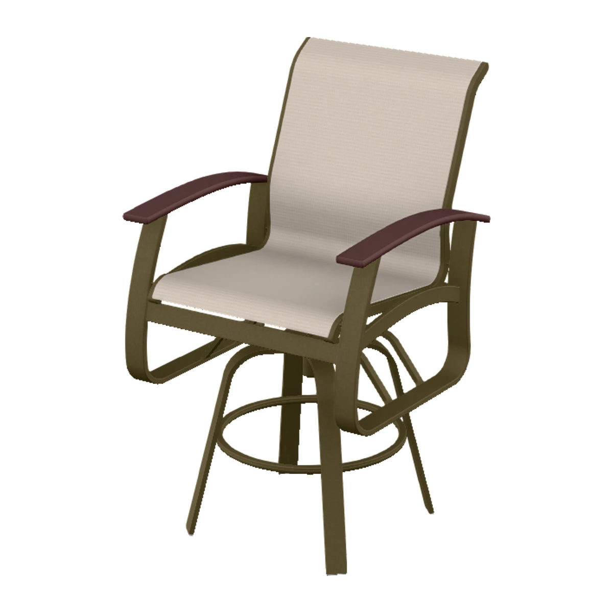 Belle Isle Sling Bar Swivel Chair — Beachwood PC / Cranberry Accents