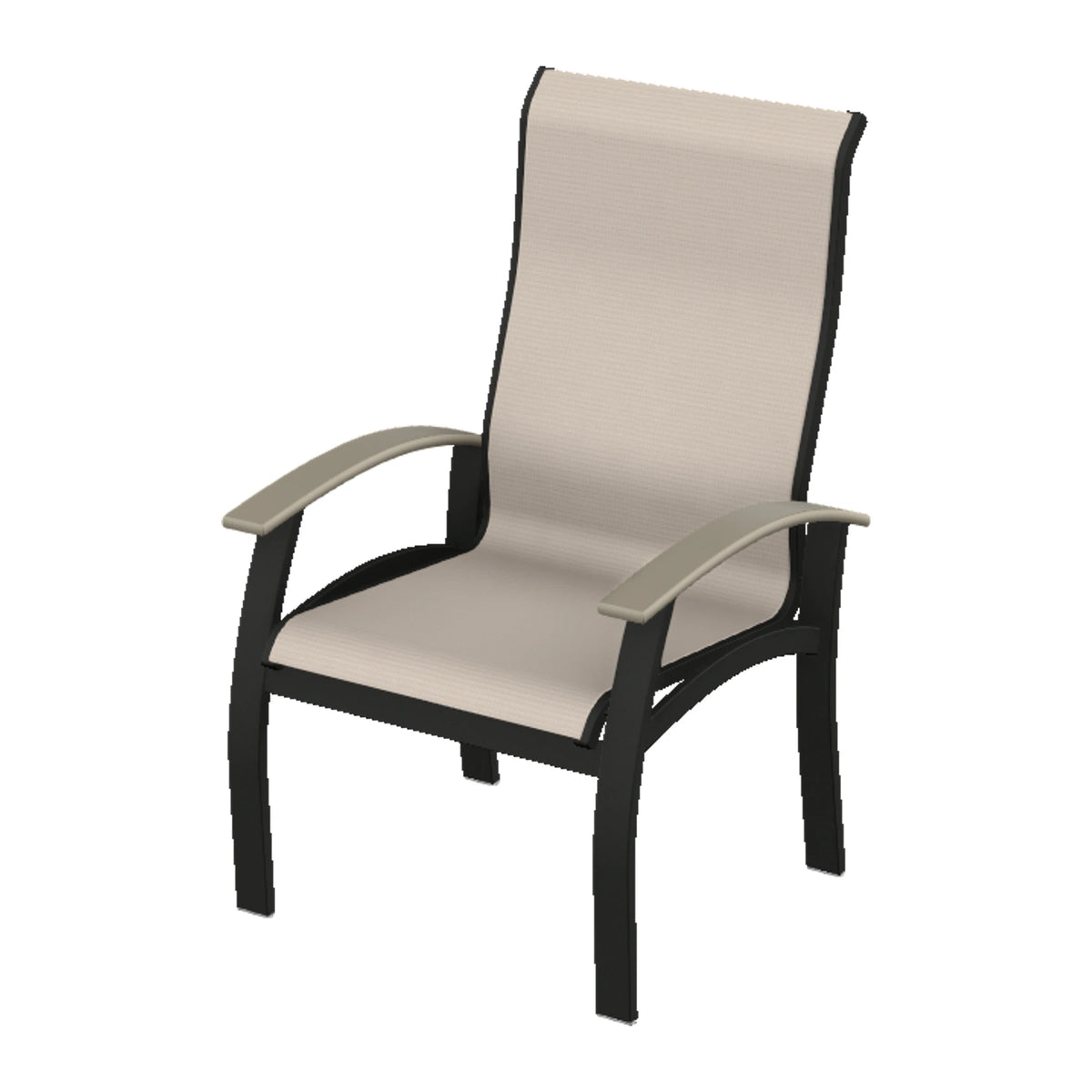 Belle Isle Sling Supreme Height Armchair — Black PC / Storm Accents