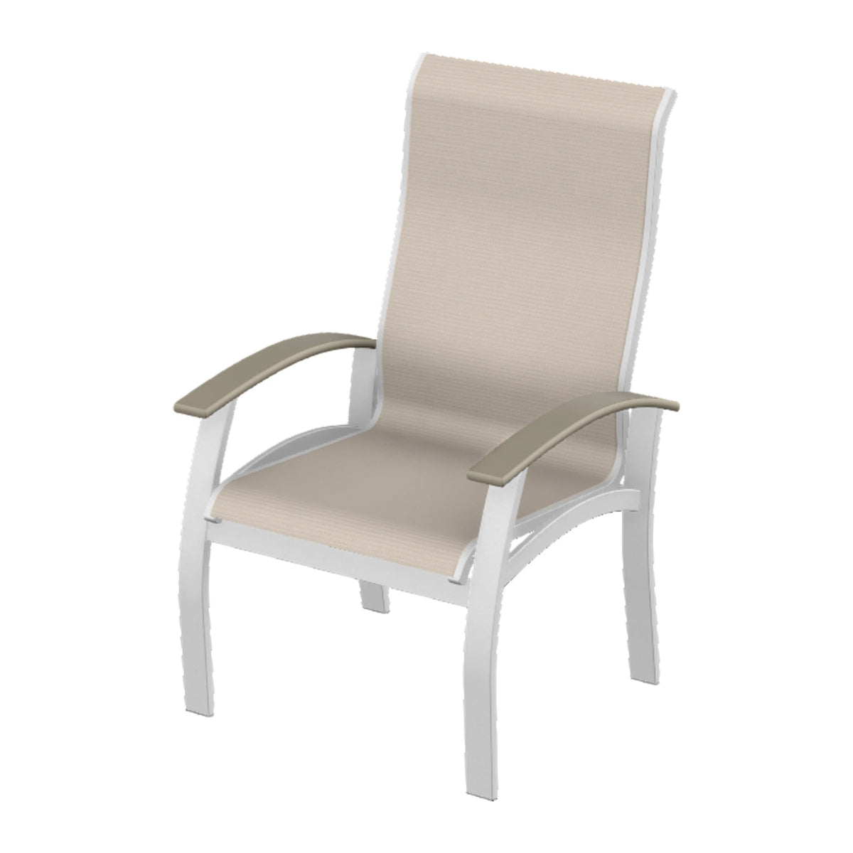 Belle Isle Sling Supreme Height Armchair — White Txt PC / Storm Accents