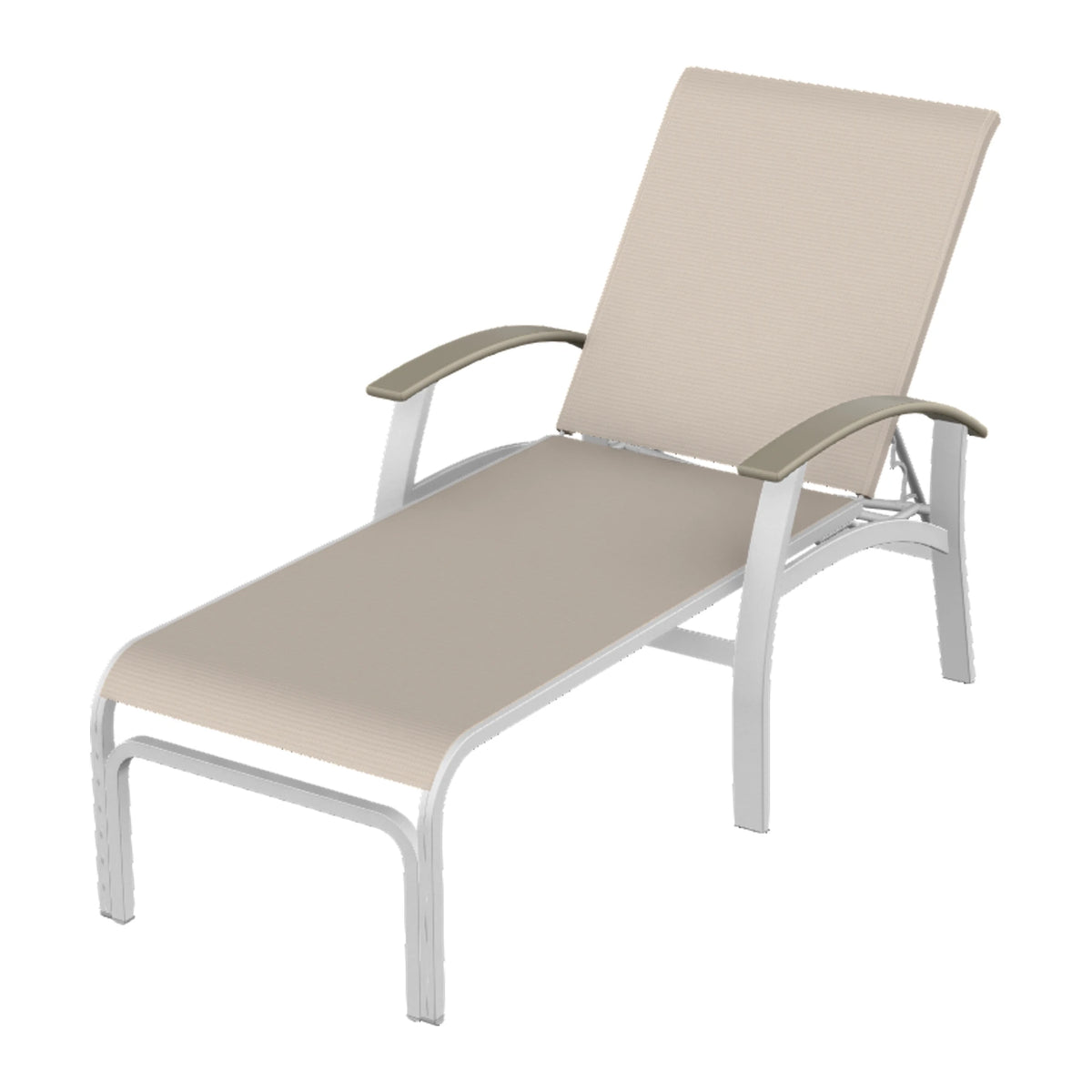 Belle Isle Sling Chaise — White Txt PC / Storm Accents