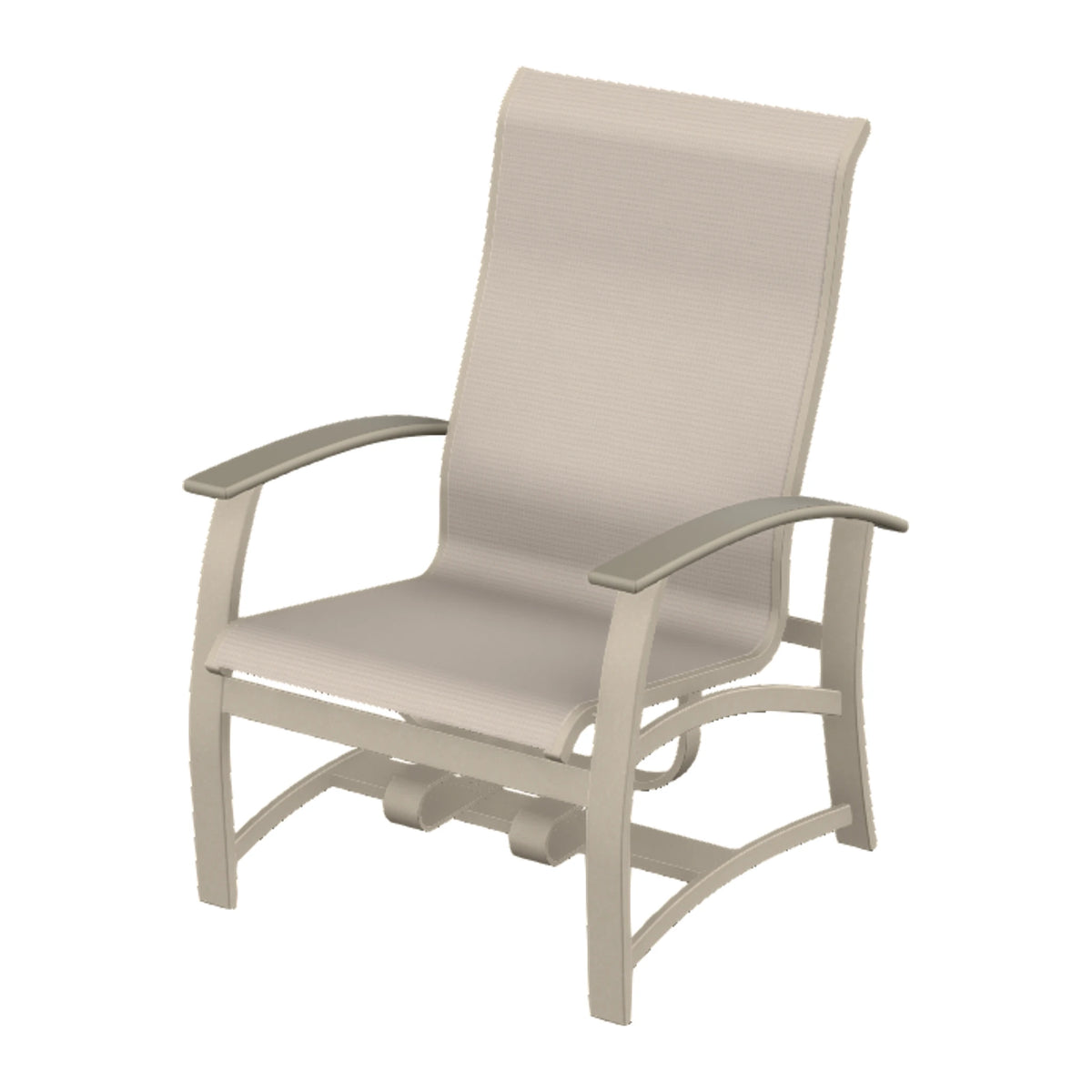 Belle Isle Sling Chat Chair w/ Hidden Motion — Desert Sand PC / Storm Accents
