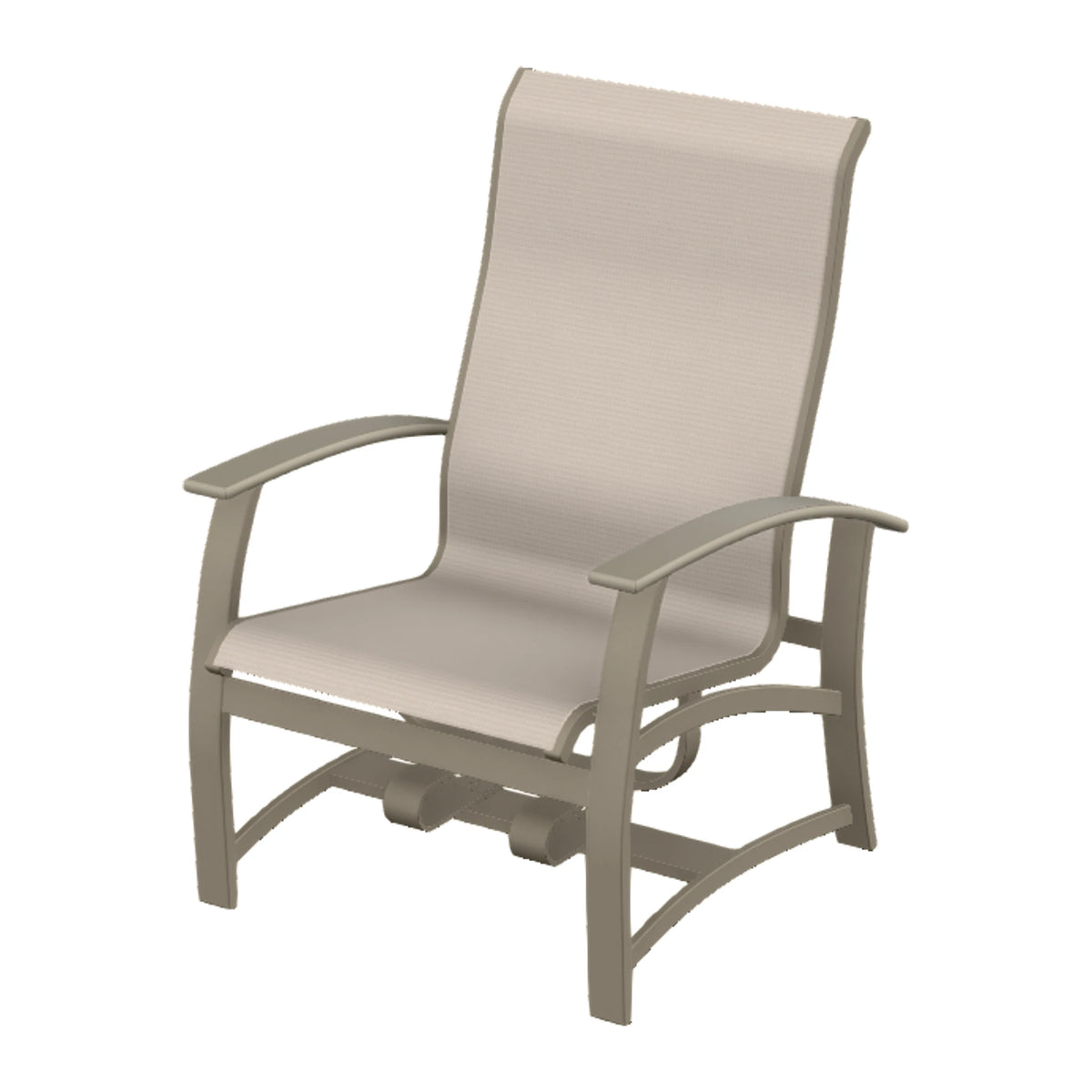 Belle Isle Sling Chat Chair w/ Hidden Motion — Storm PC / Storm Accents