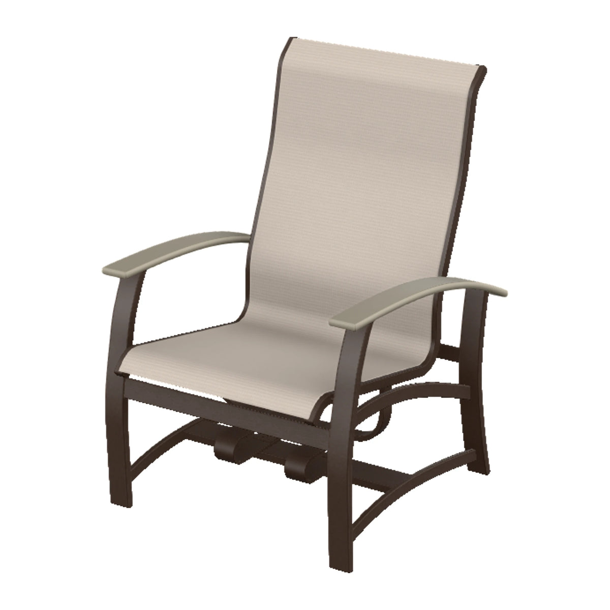 Belle Isle Sling Chat Chair w/ Hidden Motion — Kona PC / Storm Accents