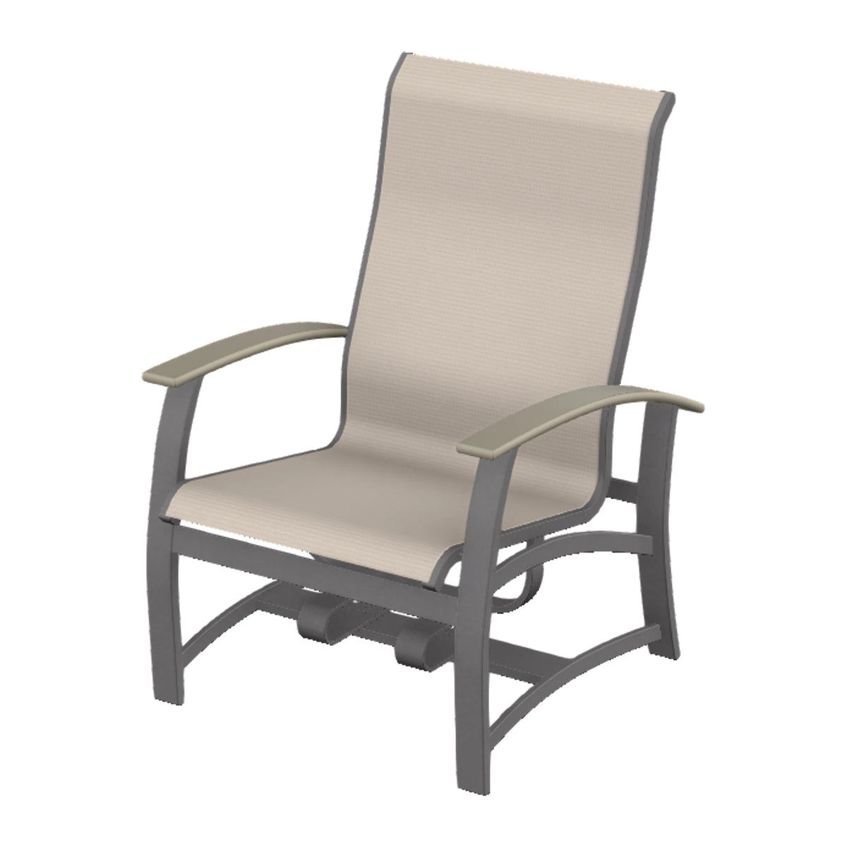 Belle Isle Sling Chat Chair w/ Hidden Motion — Graphite Txt PC / Storm Accents