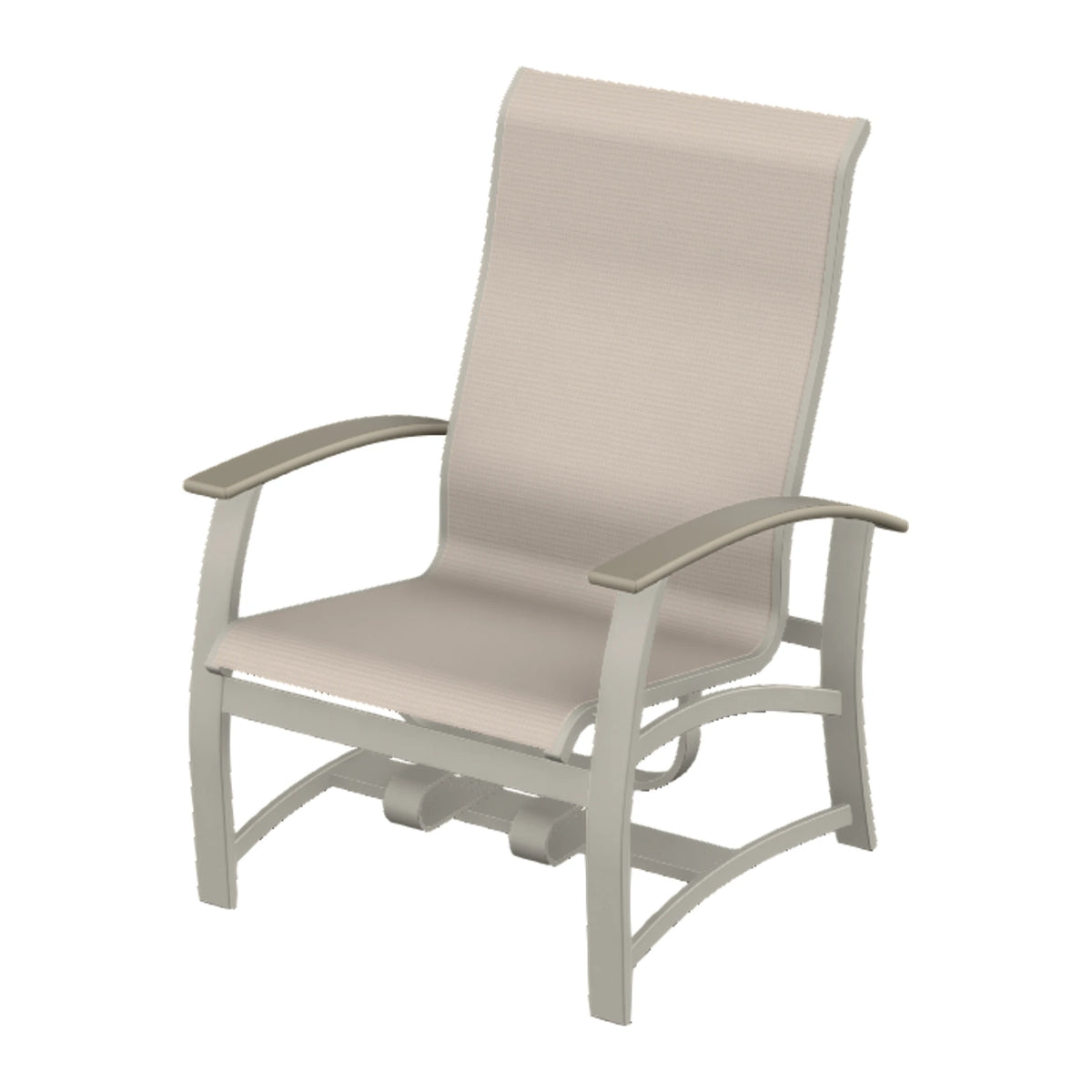 Belle Isle Sling Chat Chair w/ Hidden Motion — Warm Grey PC / Storm Accents