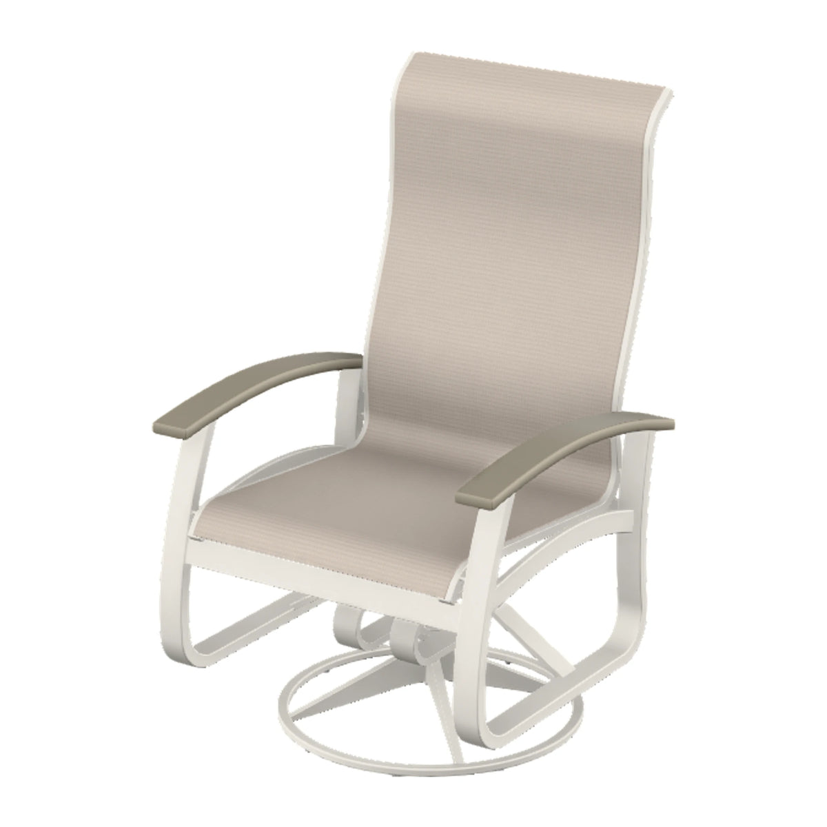 Belle Isle Sling Supreme Height Swivel Rocker — Snow PC / Storm Accents